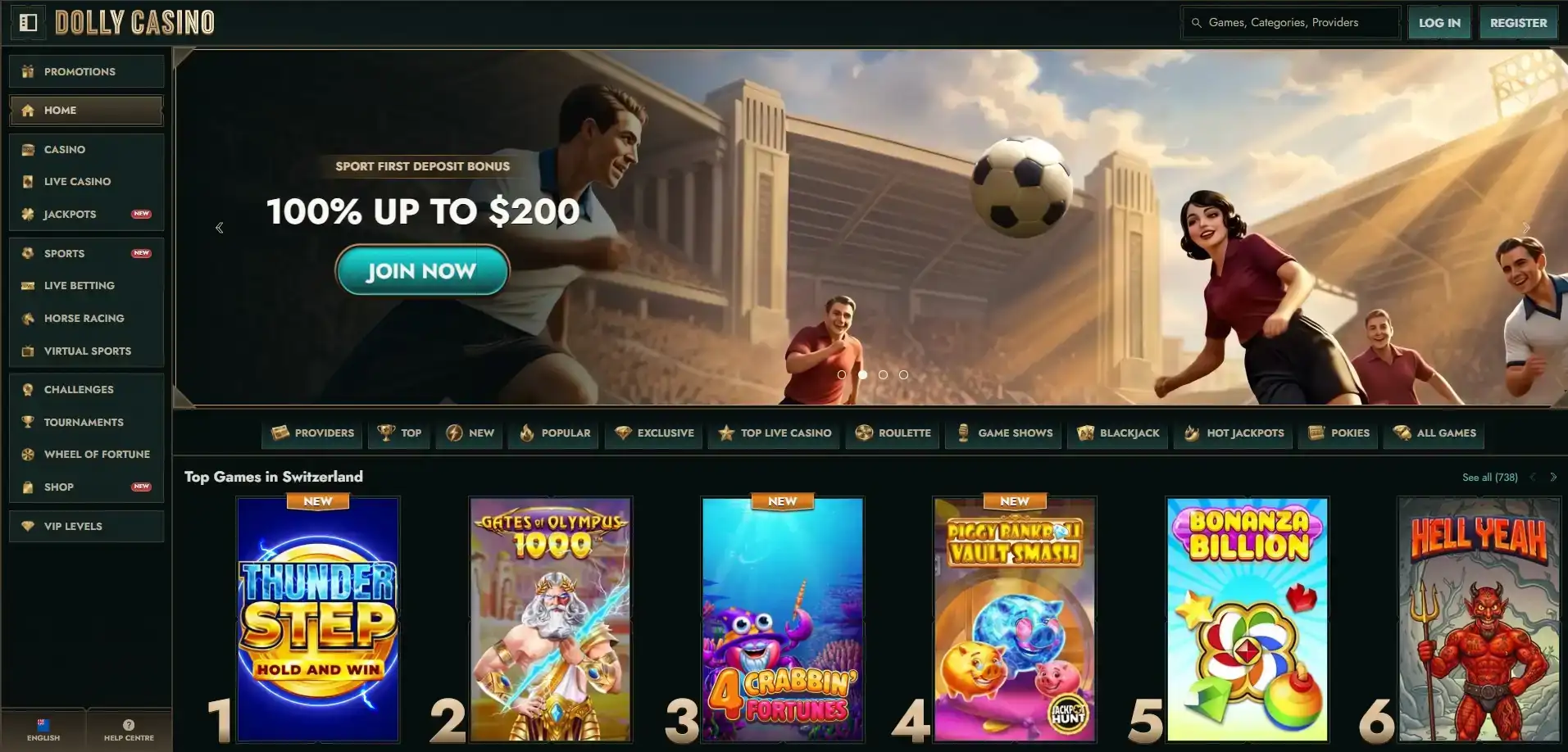 Current Dolly Casino Australia-facing promotion or homepage